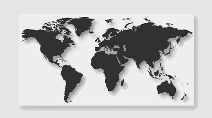 Sticker silhouette monochrome with map of the world vector