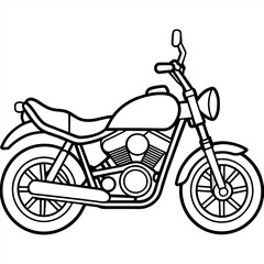Fototapeta premium motorcycle outline illustration digital coloring book page line art drawing