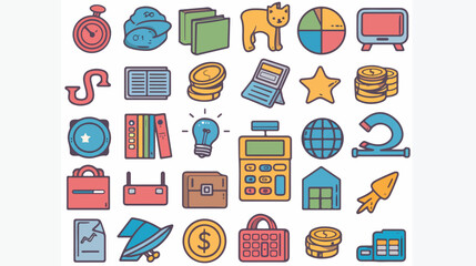 Tax day set icons Vector illustration. Vector style vector