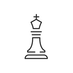 Chess king piece icon. Simple vector illustration representing the most important piece in chess, symbolic of strategy and leadership. For use in apps, games, educational materials related to chess 