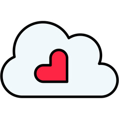 Cloud, heart, love, romance Icon