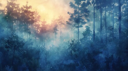 Capture the heart-pounding excitement of a haunted forest at twilight, merging digital CG techniques with traditional watercolor textures for a truly immersive experience