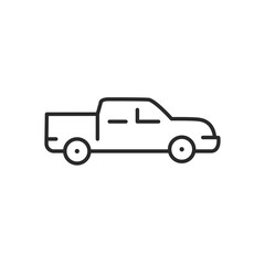  Pickup truck icon. Simple pickup truck icon perfect for representing outdoor adventure, utility services, and rugged transportation. Vector illustration