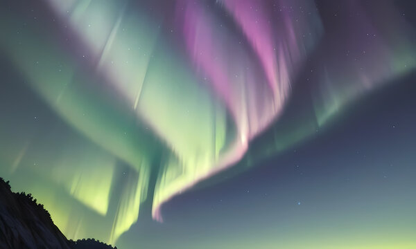 Northern lights Aurora borealis Beautiful sky view