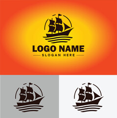 boat icon speed boat ship Pirate travel cruise sign symbol vector logo