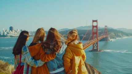 Vibrant snapshots of friends exploring iconic landmarks,