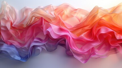 Gradient color silk fabric. Pink, blue, orange and purple colors. - obrazy, fototapety, plakaty
