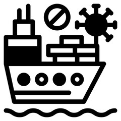 Cruise, ship, shipping, banned, virus Icon