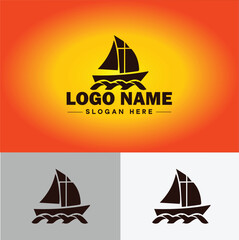 boat icon speed boat ship Pirate travel cruise sign symbol vector logo