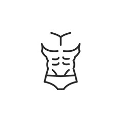 Muscular torso icon. Simple vector illustration ideal for fitness apps, gym advertisements, and health-related guides, representing a strong and fit male physique