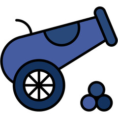 cannon, weapon, circus, shoot, entertainment Icon