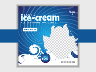 ice cream simple and modern creative social media post design.