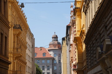 The New Town (Czech: Nové Město), street crossing Jeruzalémská and Opletalovy,Prague