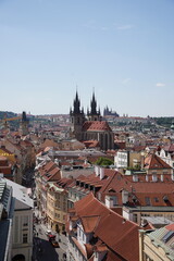 Obraz premium Church of Our Lady before Tyn - Church in Prague Old Town Square. View from the distance .