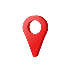 Pin of map. Red marker with white dot on it. Place of location. gps marker. Geo point for position and navigation. Pinpoint place on map.