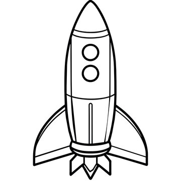 recommend clip art: rocket outline illustration digital coloring book page line art drawing