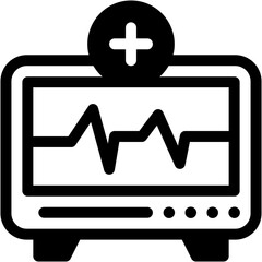 Obraz premium Cardiogram, electrocardiogram, monitor, electronic, medical Icon