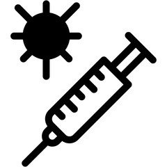 vaccine, injection, virus, syringe, medical tool Icon
