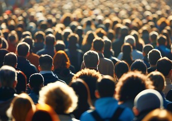 Obraz premium Diverse Crowd of People at Outdoor Event in Sunlight