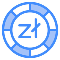 Zloty, coin, currency, money, cash Icon