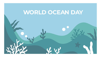 OCEAN world day banner background