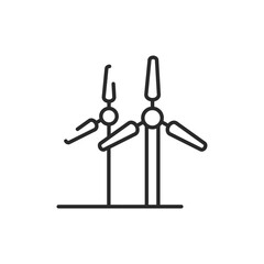 Wind Turbine Energy icon. Depicts wind turbines as symbols of clean, renewable energy sources, ideal for illustrating sustainable power generation and environmental efforts. Vector illustration