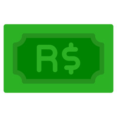 Brazilian real, banknote, country, money, cash Icon