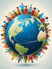 World Population Day people around the world generate ai