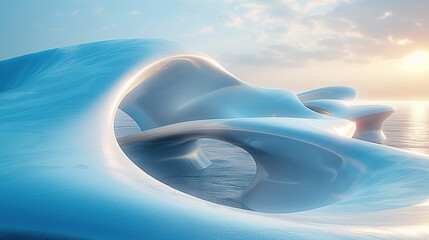 smooth and curved lines , city architecture background