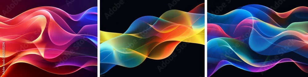 Poster a collection set of wavy colorful backdrops in different designs for insta post and story. web desig