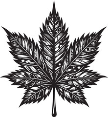 black and white leaf