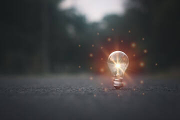 lightbulb glowing brightly, symbolizing creativity and innovation Concept of investing in their...