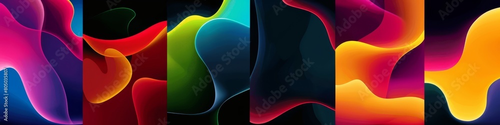 Poster a collection set of wavy colorful backdrops in different designs for insta post and story. web desig