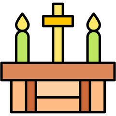 Altar, candle, church, muertos, religion Icon