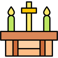 Altar, candle, church, muertos, religion Icon