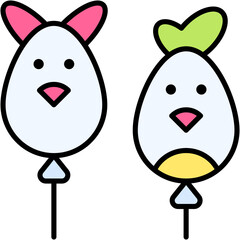 Balloon, colorful, easter, eggs, celebration Icon
