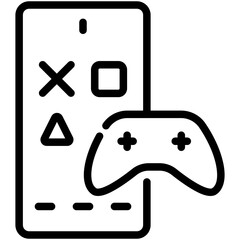 mobile games line icon
