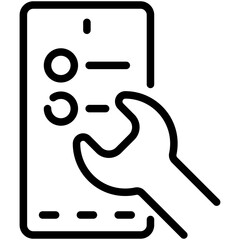 mobile settings line icon