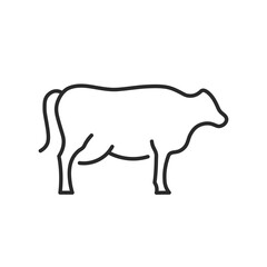 Cow icon. Simplified representation of a dairy cow, a staple in agricultural imagery, associated with milk and beef production. Ideal for agricultural businesses. Vector illustration