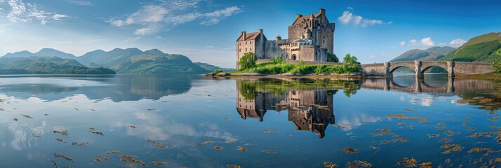  Castle on a Warm Highland Summer Day - Stunning Landscape with Blue Loch and Ancient