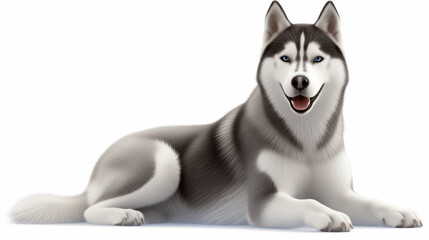 Beaming Alaskan Husky Shepherd Dog Strikes a Pose for the Camera