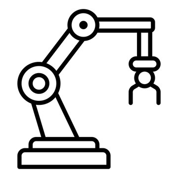 black robotic arm icon clip art preview