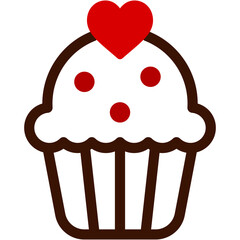 cupcake, heart , love and romance, miscellaneous, valentines day, valentine, choclate Icon