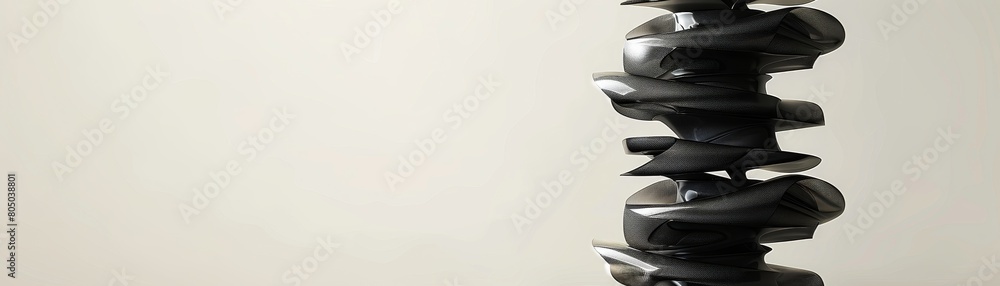 Aufkleber a stack of black and white objects with a white background