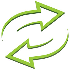 3d arrows, repeat arrow icon, roundabout symbol, curve arrows to point the goal, arrow icon for using technology devices