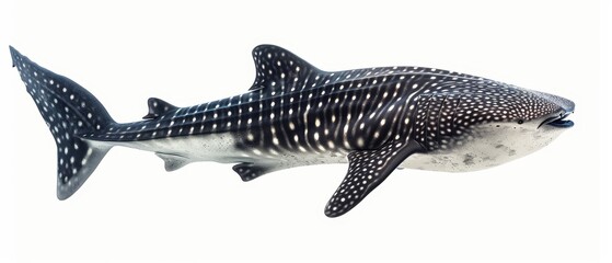 A large, black and white fish with white spots