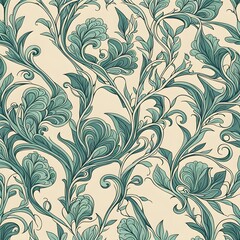 Art Nouveau Floral Seamless Pattern