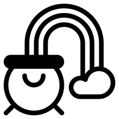 pot, rainbow, Clover, gold, lucky Icon