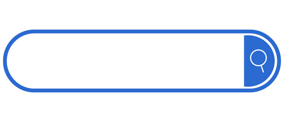 Obraz premium Blue Search Bar Icon Isolated on White. Can be used as a Text Frame. 