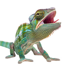 Obraz premium chameleon looking isolated on white